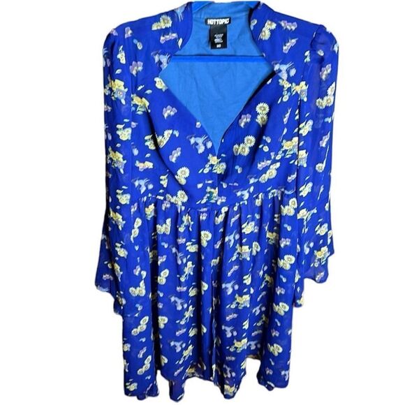 Disney Alice in Wonderland Rabbit Hole Blue Floral Sheer Duster Medium - Picture 1 of 8